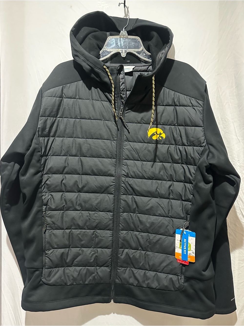 Columbia Men's Black Quilted Full-Zip Hoodie Jacket - Size XL